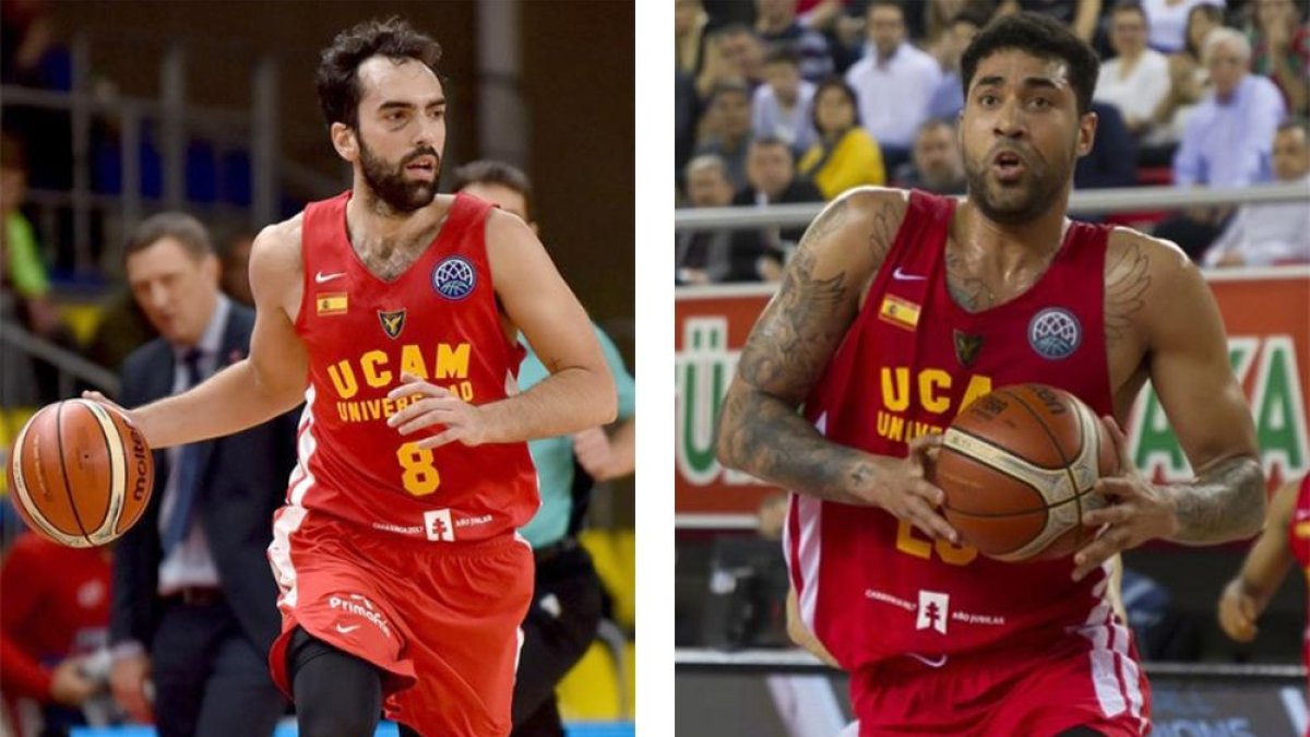 Benite y Lima, ambos con la camiseta del UCAMMurcia, se incorporan hoy al San Pablo Burgos.-FIBA