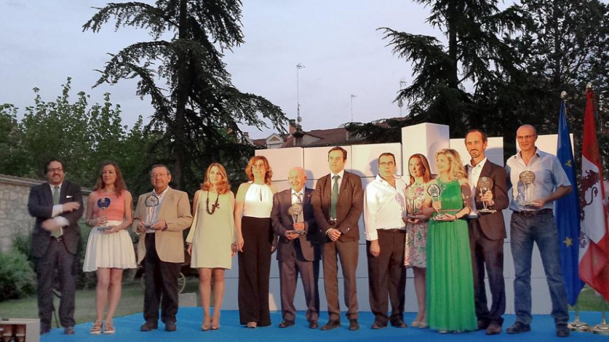 Fofo de grupo de los premiados ayer en la ceremonía celebrada en el Palacio de los Berdugo.-L. VELÁZQUEZ