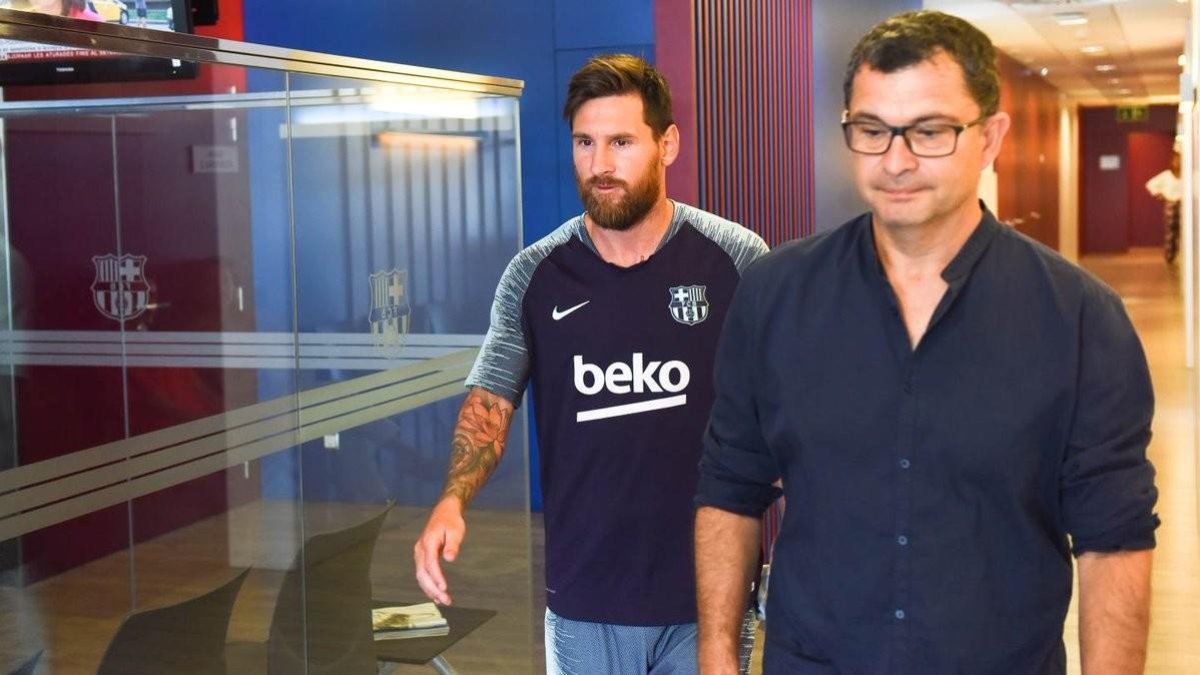 Leo Messi en su vuelta al trabajo en Barcelona.-