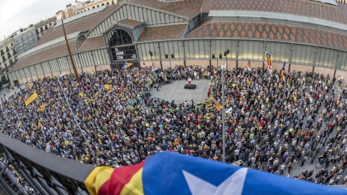 Manifestación de la ANC en Barcelona, este lunes.-FERRAN SENDRA