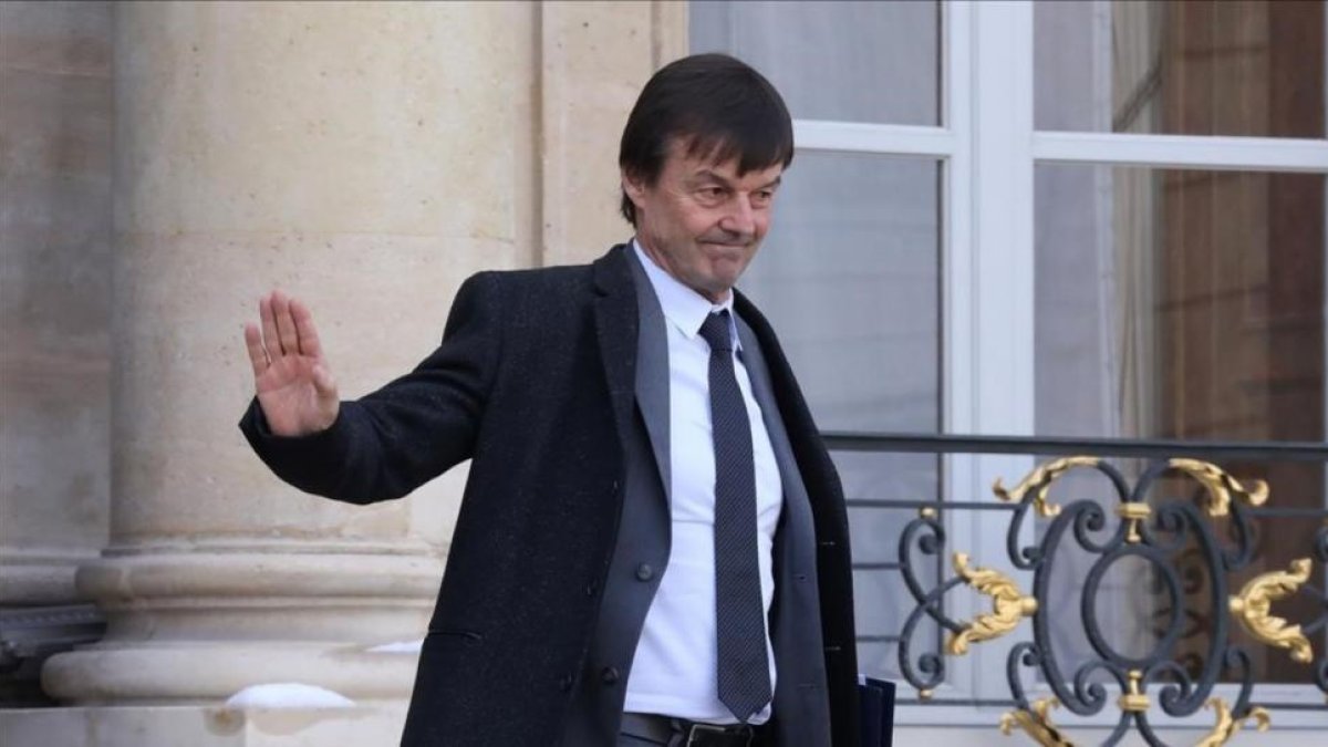 El ministro Nicolas Hulot abandona el Palacio del Elíseo.-AFP / LUDOVIC MARIN