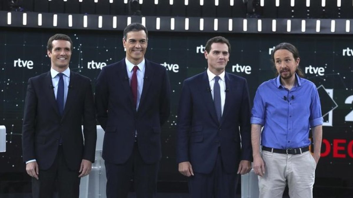Los cuatro candidatos.-