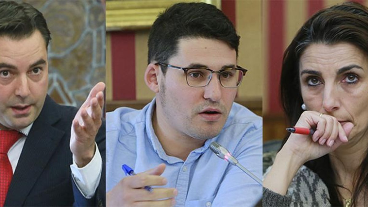 Los portavoces del PSOE, Imagina y Ciudadanos.-
