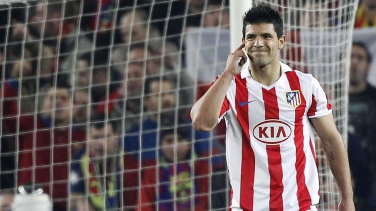 Sergio Agüero, durante su etapa en el Atlético de Madrid-