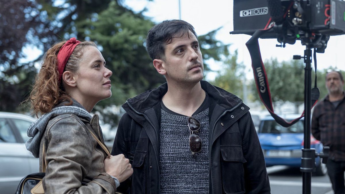 Patricia López Arnáiz y David Pérez Sañudo, durante el rodaje de ‘Ane’. TAMARA ARRANZ