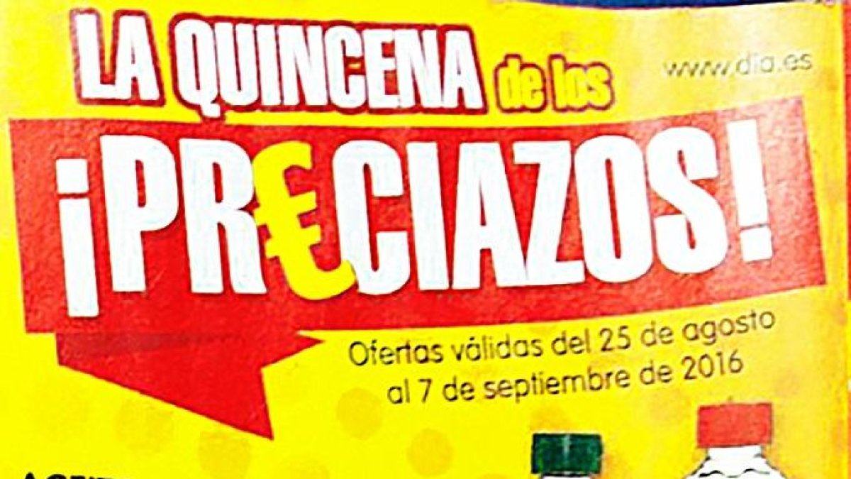 Portada del folleto en la que aparece el aceite de la marca blanca DIA.-EL MUNDO