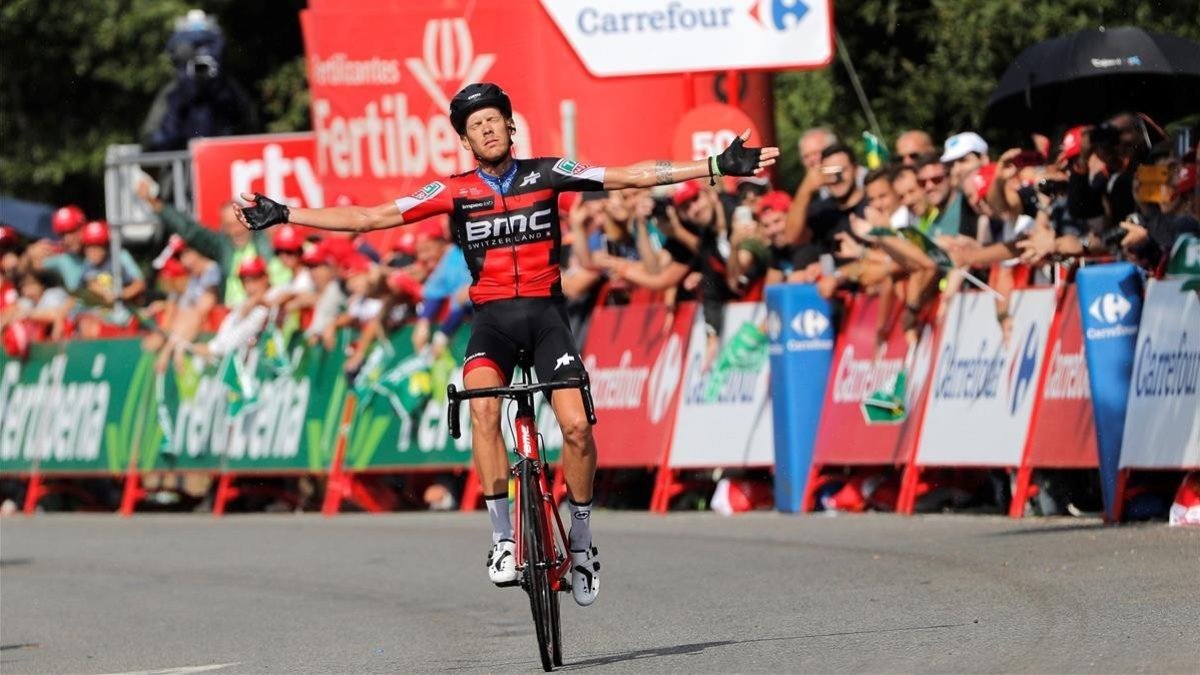 Alessandro de Marchi entra vencedor en la 11ª etapa de la Vuelta.-MANUEL BRUQUE