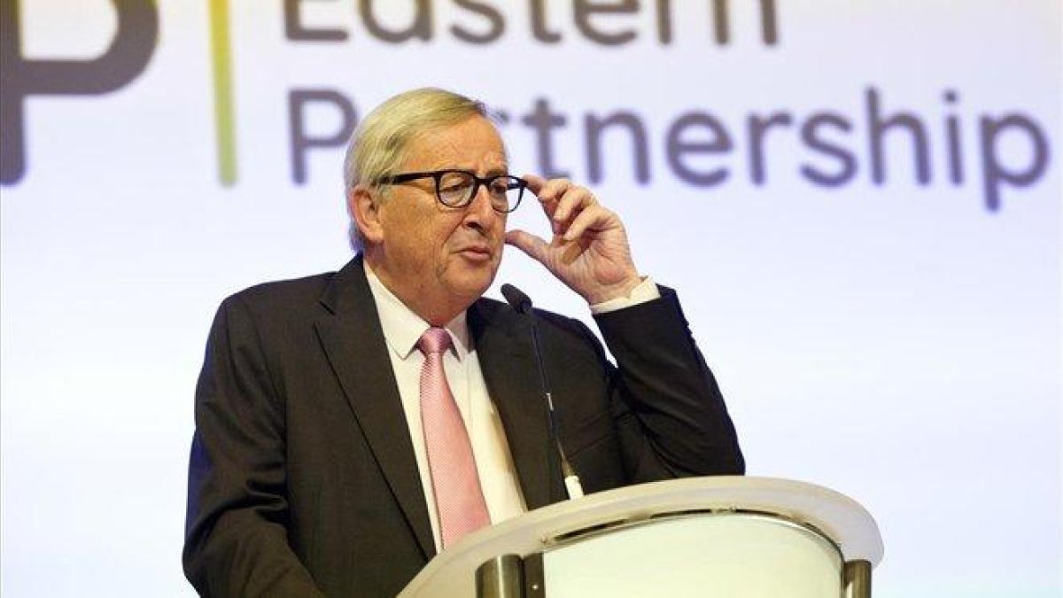 El presidente de la Comisión Europea, Jean-Claude Juncker, en una conferencia el pasado 13 de mayo en Bruselas.-VIRGINIA MAYO (AP)