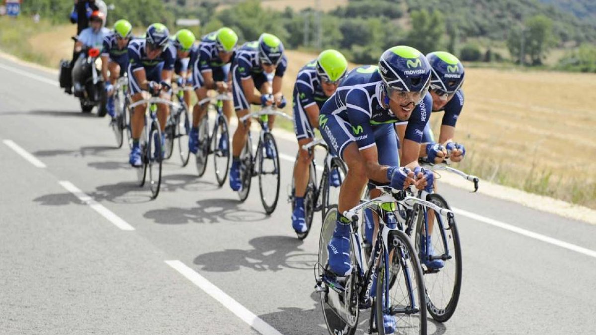El Movistar Team fue el vencedor en la última crono por escuadras de la Vuelta a Burgos en 2011.-Ricardo Ordóñez