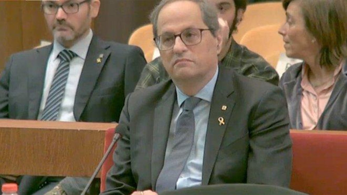 Quim Torra en el banquillo del TSJC.-CAPTURA DE VÍDEO