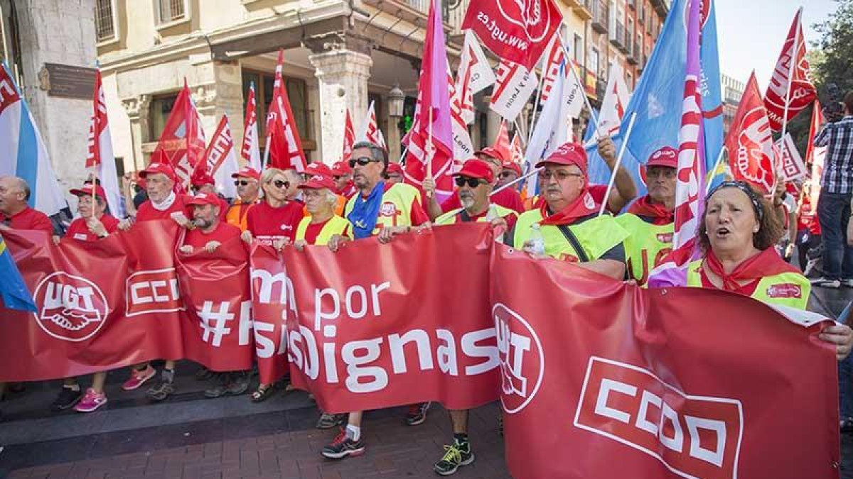Manifestación de la marcha que llegó la semana pasada de Galicia y Asturias a Valladolid.-ICAL