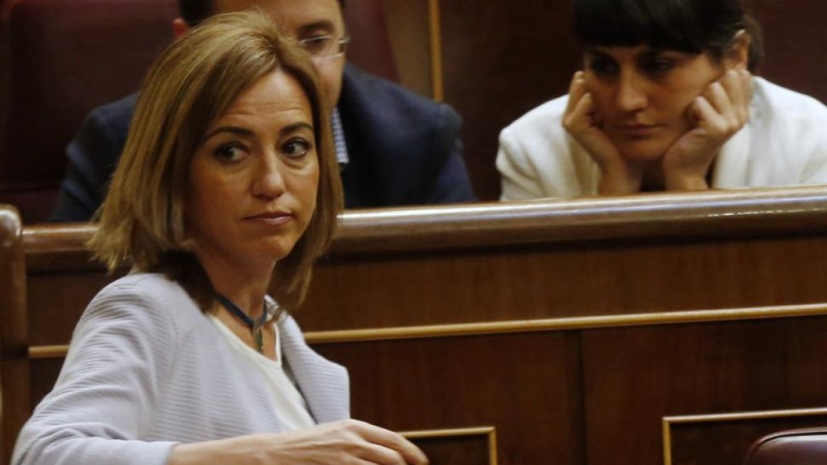 Chacón, durante el último pleno de la XI legislatura.-AGUSTÍN CATALÁN