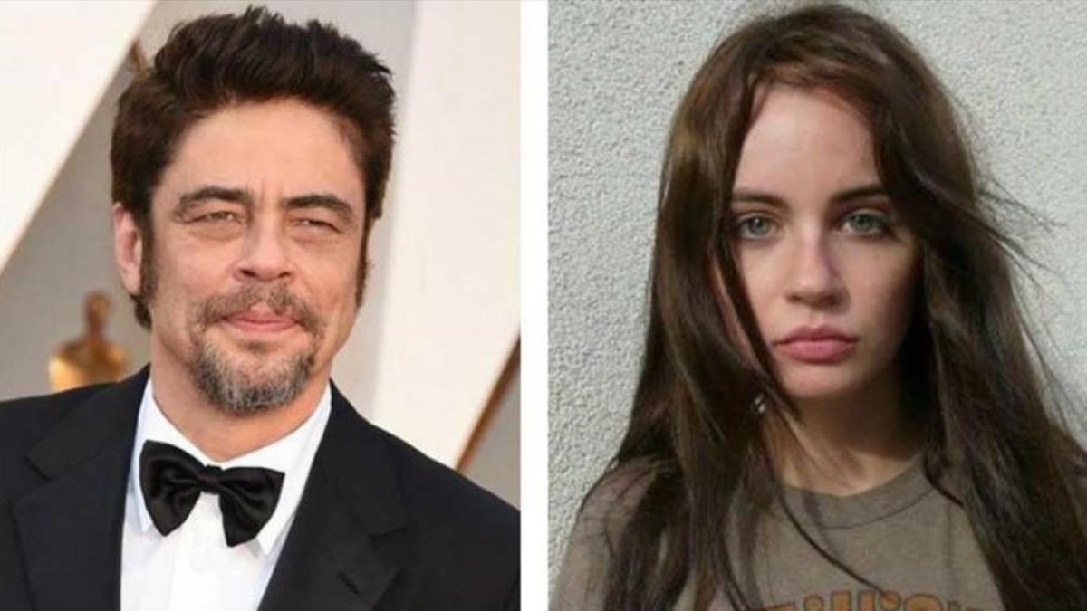 El actor Benicio del Toro con su nueva novia, la atriz francesa Indiana Vianelli, de 20 años.-