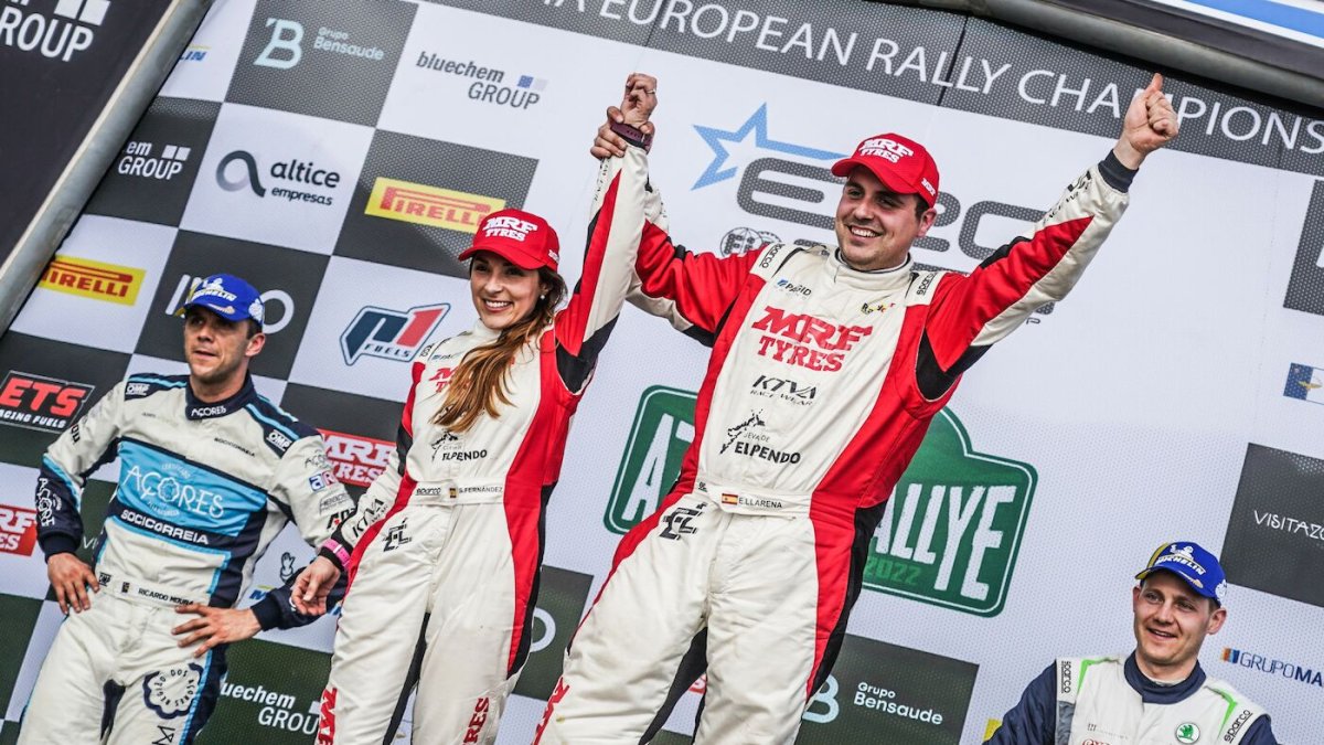 Sara Fernández y Efrén Llarena, campeones de Europa. FIA ERC