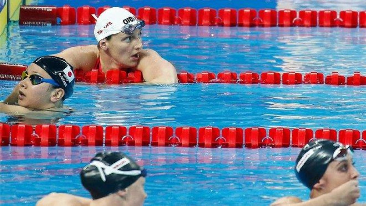 La húngara Katinka Hosszu, en una de las finales del Mundial de Hangzhou.-AFP