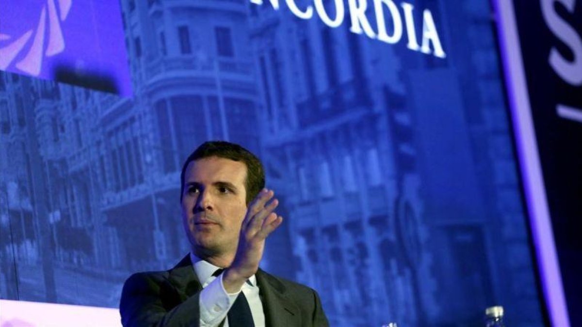El presidente del Partido Popular, Pablo Casado,  participa en el Concordia Europe Amcham Spain Summit.-DAVID CASTRO