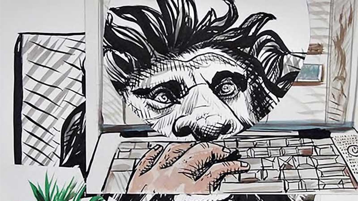 Fernando Renes presentará ‘Palmeras’, de la serie ‘Los nemis’, acrílico, tinta y collage, de 2014.-