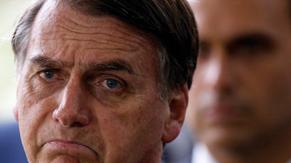 Brazil s President-elect Jair Bolsonaro speaks to media at the transition government building in Brasilia.-