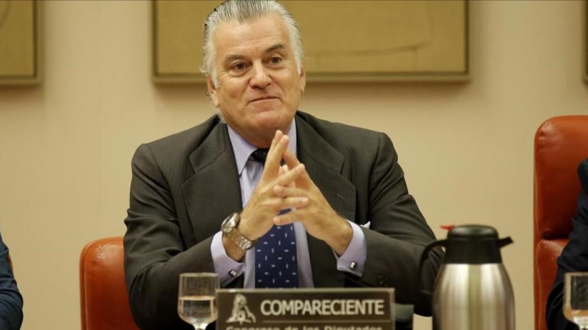 Luis Bárcenas, en su comparecencia ante comisión que investiga la caja b del PP en el Congreso.-JOSE LUIS ROCA