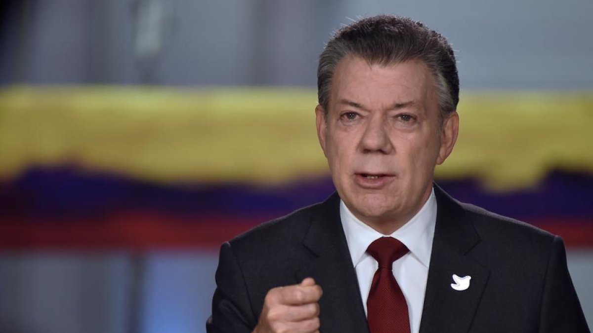 El presidente de Colombia, Juan Manuel Santos, durante su mensaje al país, este miércoles.-REUTERS