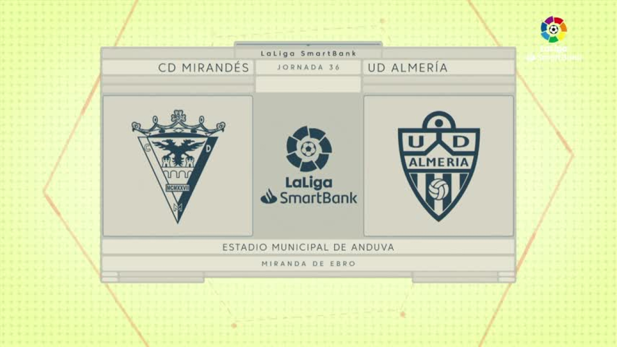 El resumen en vídeo del CD Mirandés - Almería (2-2) en el partido correspondiente a la Jornada 36 de La Liga SmartBank.