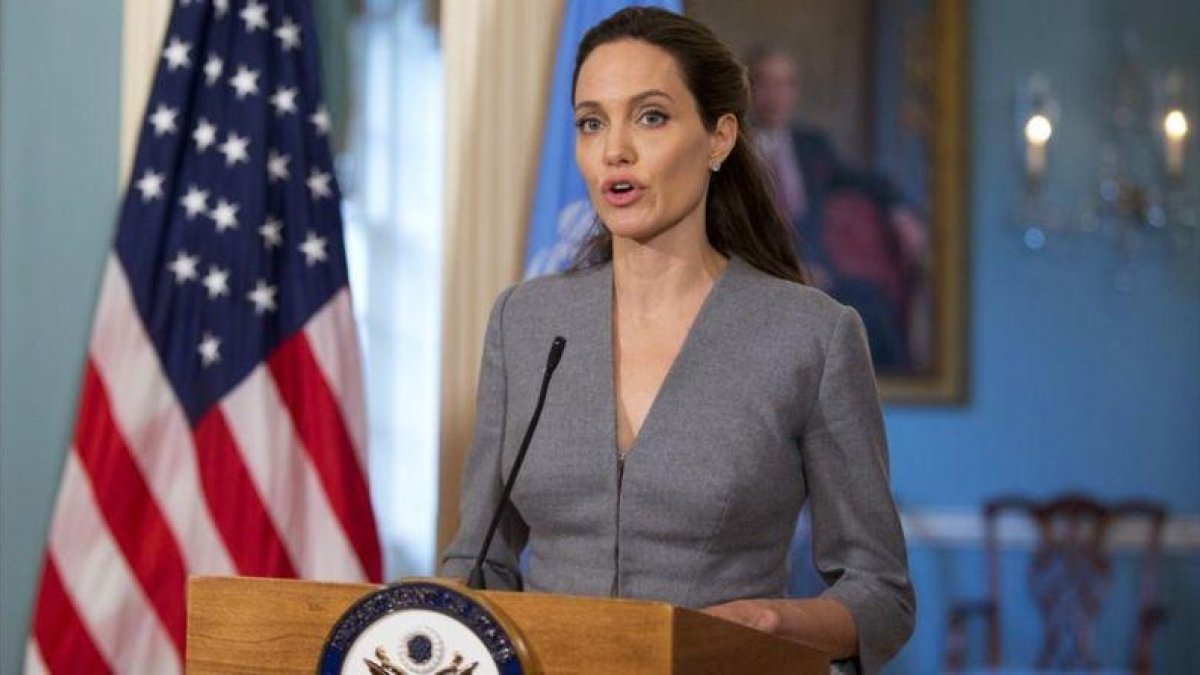 Angelina Jolie, embajadora de buena vuluntad de ACNUR, en un acto en Washington, en junio del año pasado.-AP / MANUEL BALCE CENETA