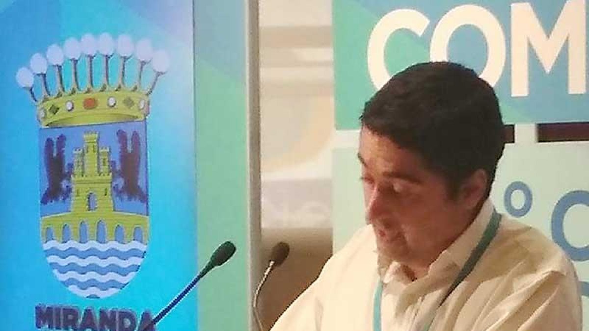 Jorge Castro, ayer, durante el congreso comarcal del PP en Miranda.-ECB