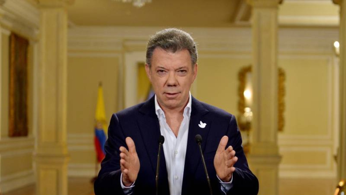El presidente de Colombia, Juan Manuel Santos, ayer.-Foto: EFE