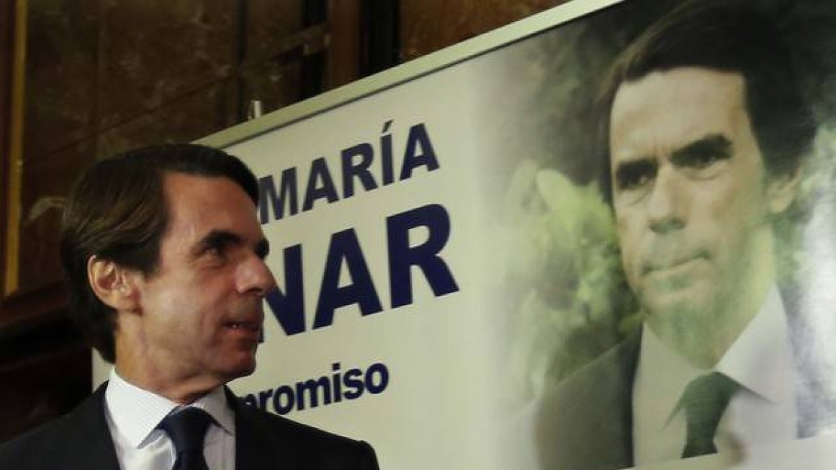 José María Aznar, en la presentación de su libro, en una foto de archivo.-DAVID CASTRO