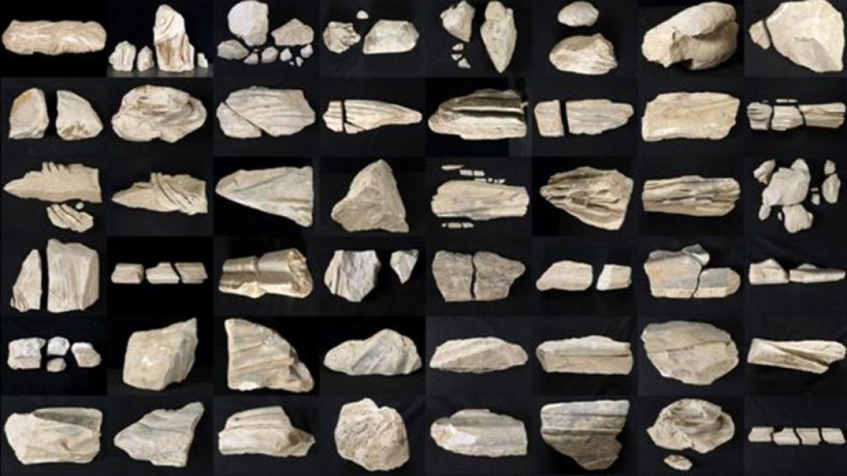 Fragmentos de la escultura antes de su reestructuración.-JCYL