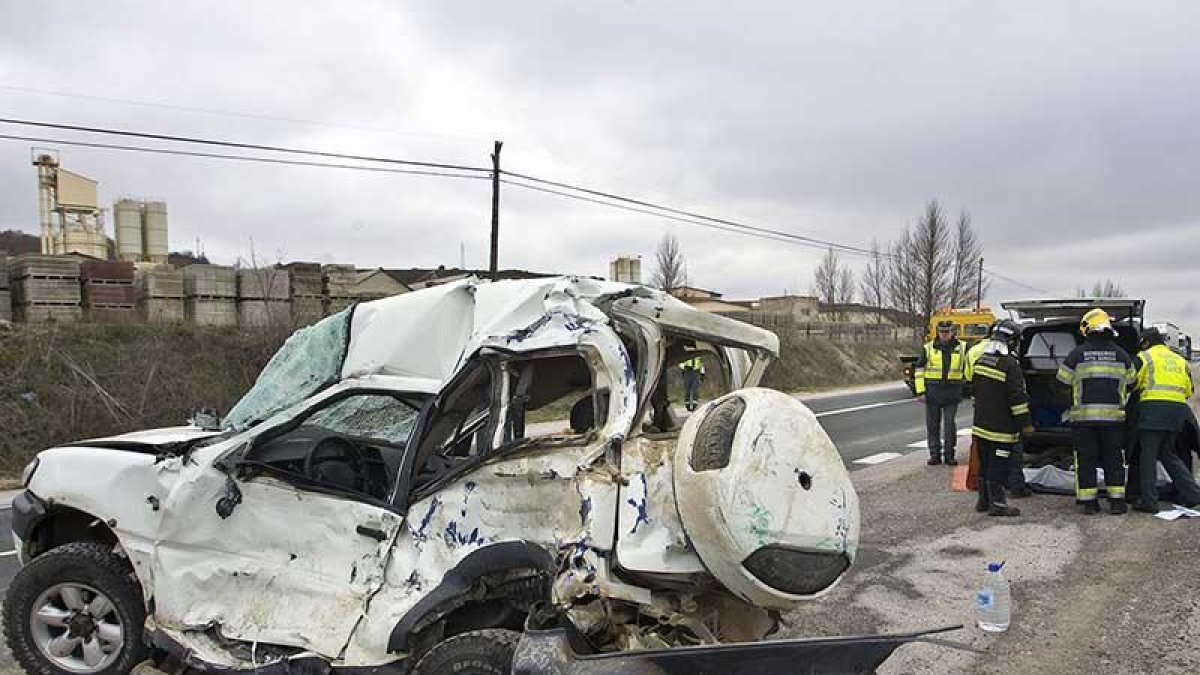 Un accidente en Rubena, en la N-I.-S. OTERO