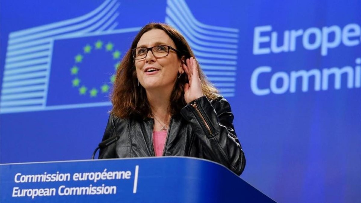 La comisaria europea de Comercio, Cecilia Malmstrom.-/ EFE / OLIVIER HOSLET