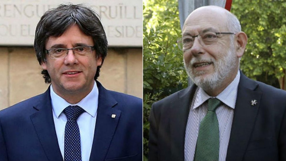 Carles Puigdemont y José Manuel Maza.-DANNY CAMINAL