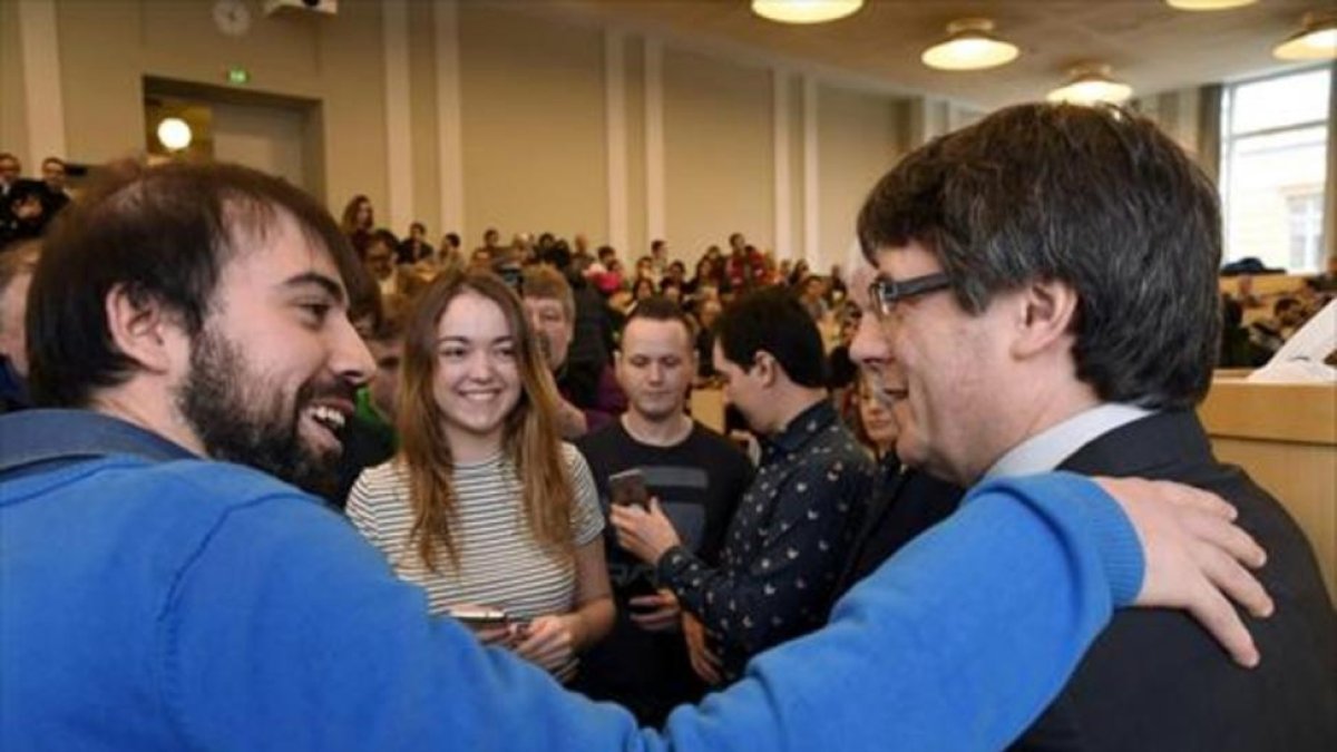Puigdemont, en un acto en la Universidad de Helsinki, el viernes. / REUTERS-/ REUTERS