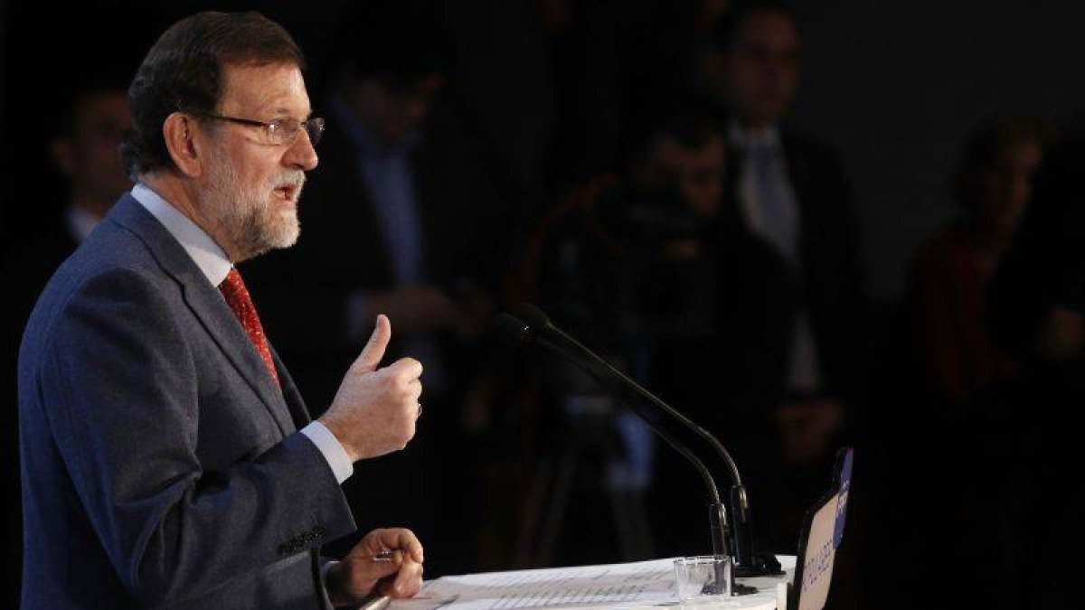 Rajoy, durante su intervención en la clausura de las jornadas sobre seguridad del PP.-Foto: JUAN MANUEL PRATS