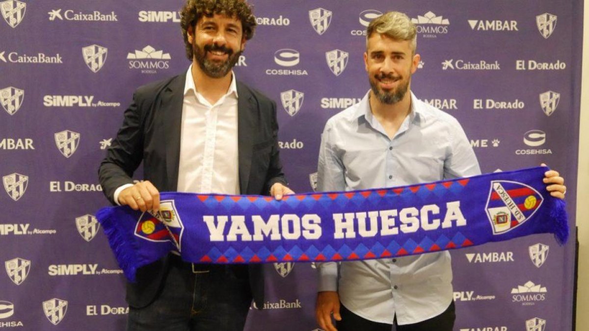 Luisinho, junto a Emilio Vega-SD HUESCA