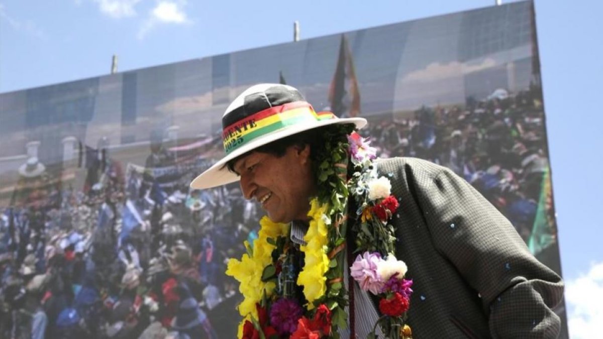 El presidente de Bolivia, Evo Morales, durante la inaugiración del museo que ensalza su figura en Orinoca (Bolivia).-REUTERS / DAVID MERCADO