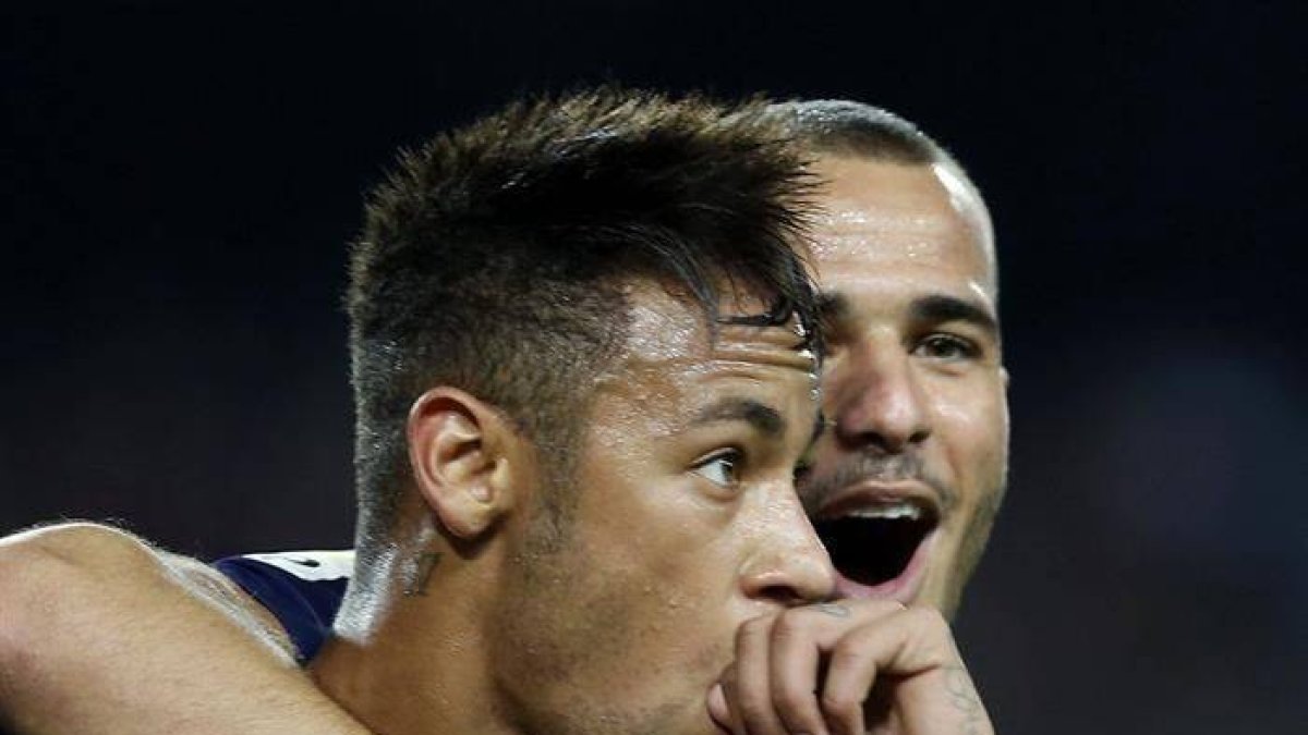 Neymar celebra su gol.-EFE