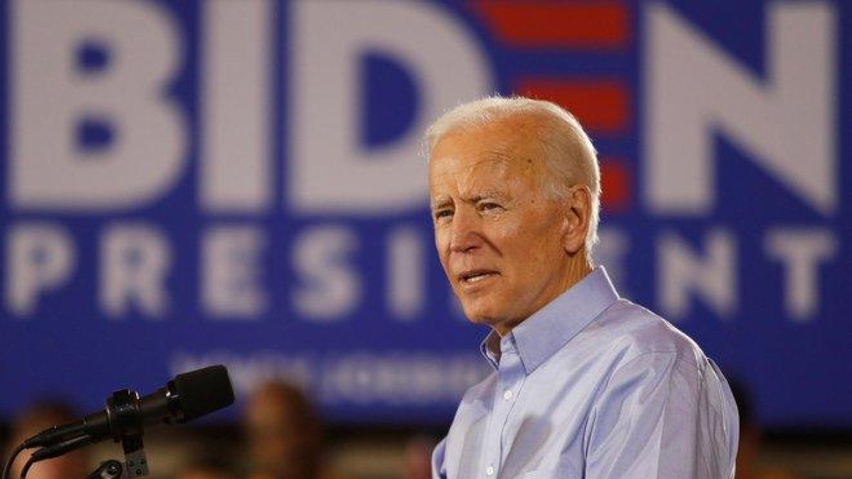 Joe Biden habla durante su primer evento de campaña electoral.-EFE / EPA
