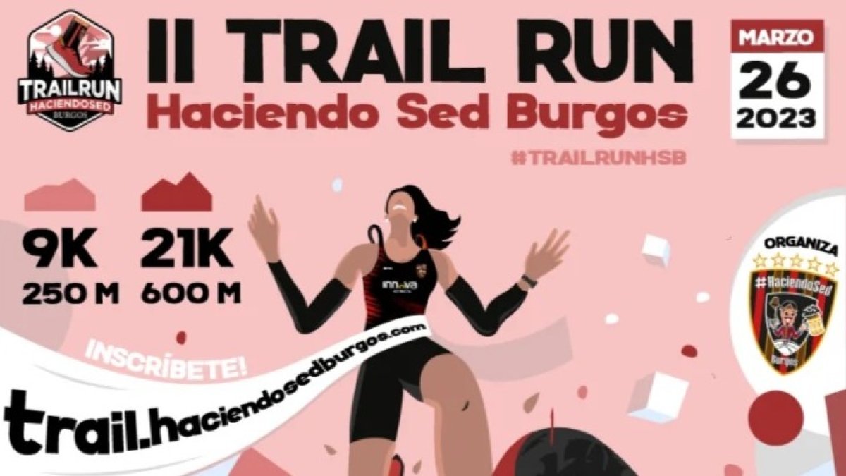 Cartel del II Trail Run Haciendo Sed Burgos. ECB