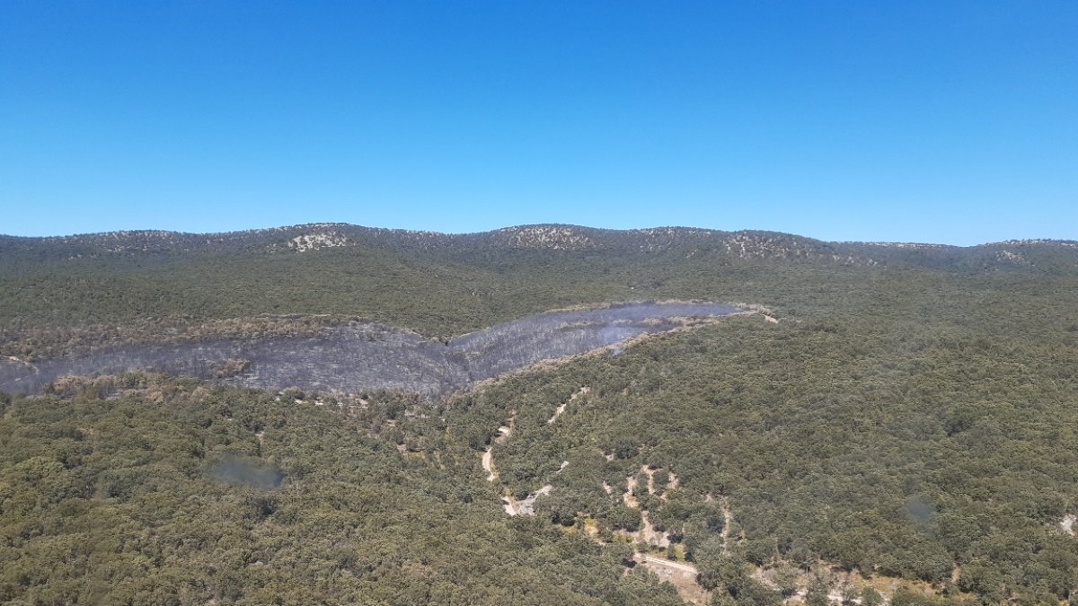 Imagen tomada por el helicóptero de la base de Pradoluengo. JUNTA DE CASTILLA Y LEÓN