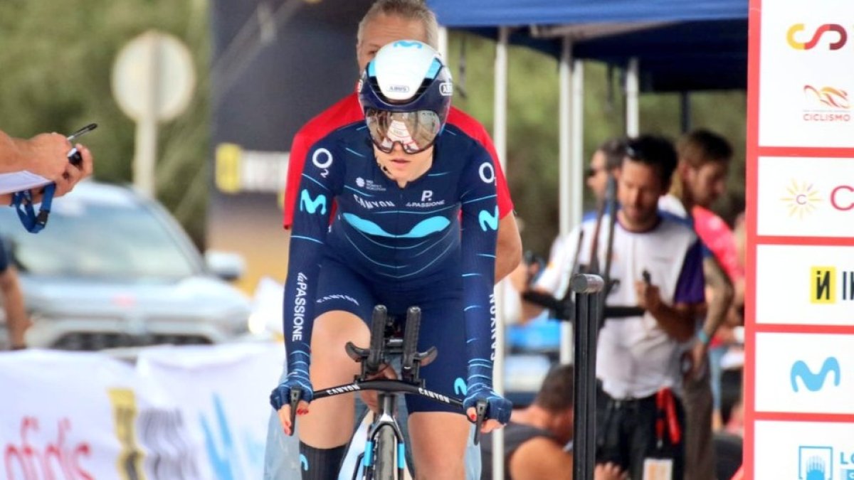 Sara Martín, antes de tomar la salida. RFEC