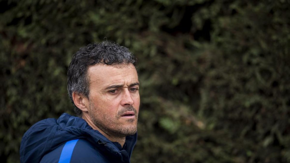 Luis Enrique, este viernes en Sant Joan Despí.-