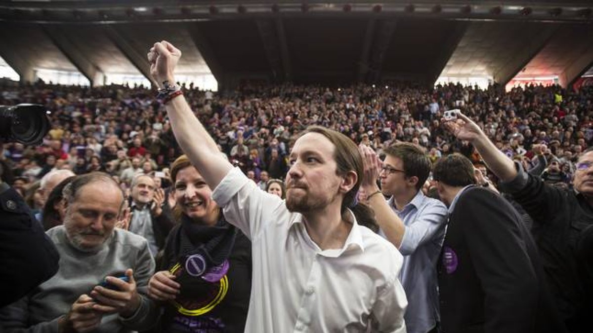 Pablo Iglesias, en la presentación en Valencia.-Foto: MIGUEL LORENZO