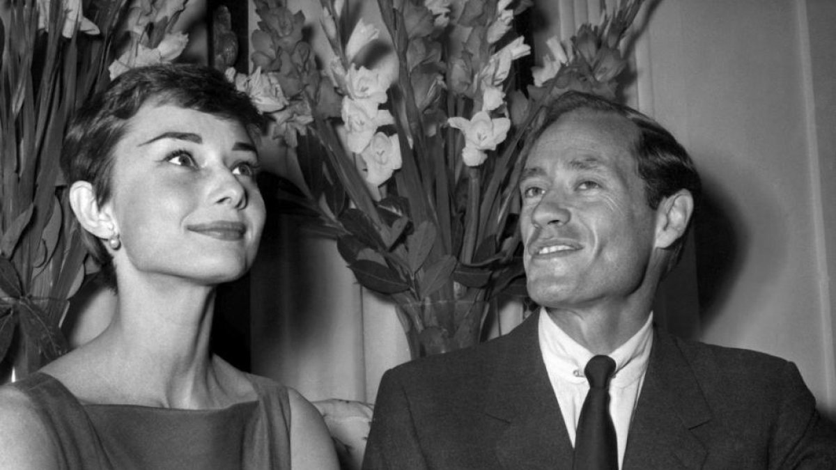 Audrey Hepburn, con su primer marido y también actor Mel Ferrer, en septiembre de 1954.-AFP