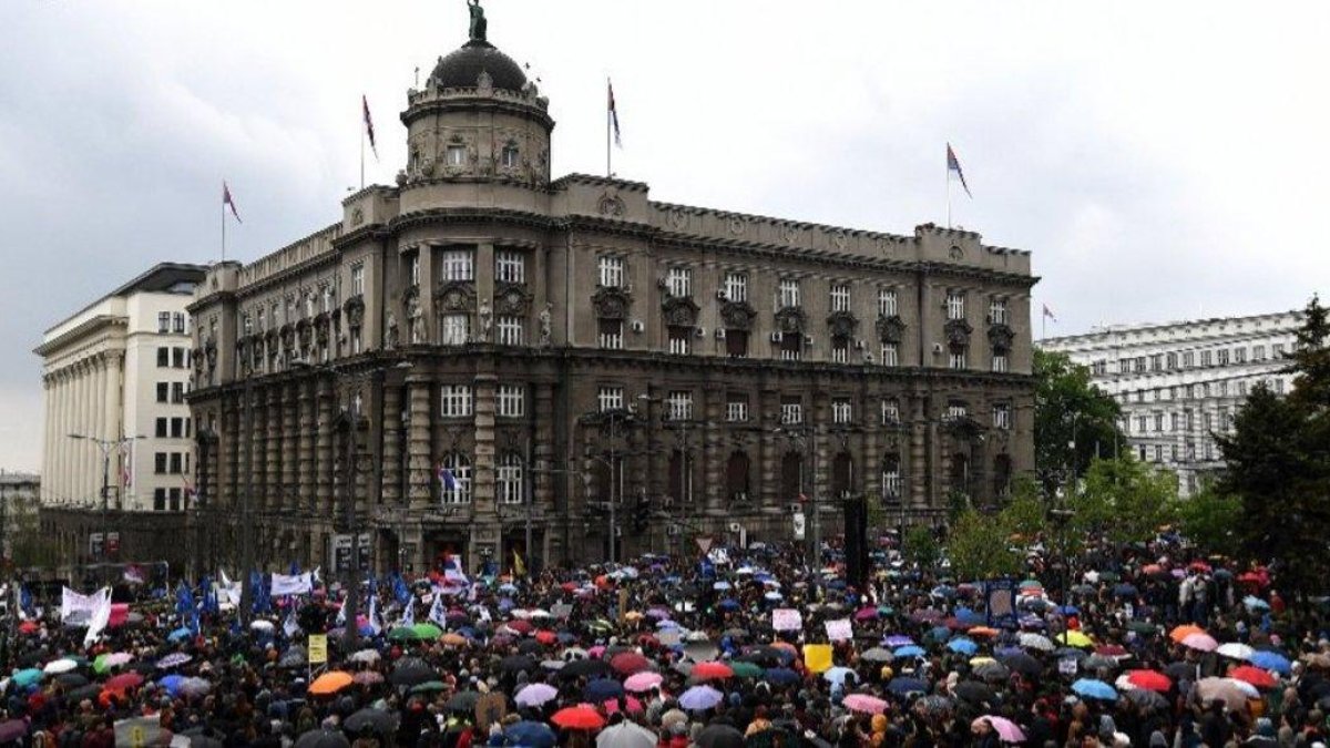 Manifestación en Belgrado-
