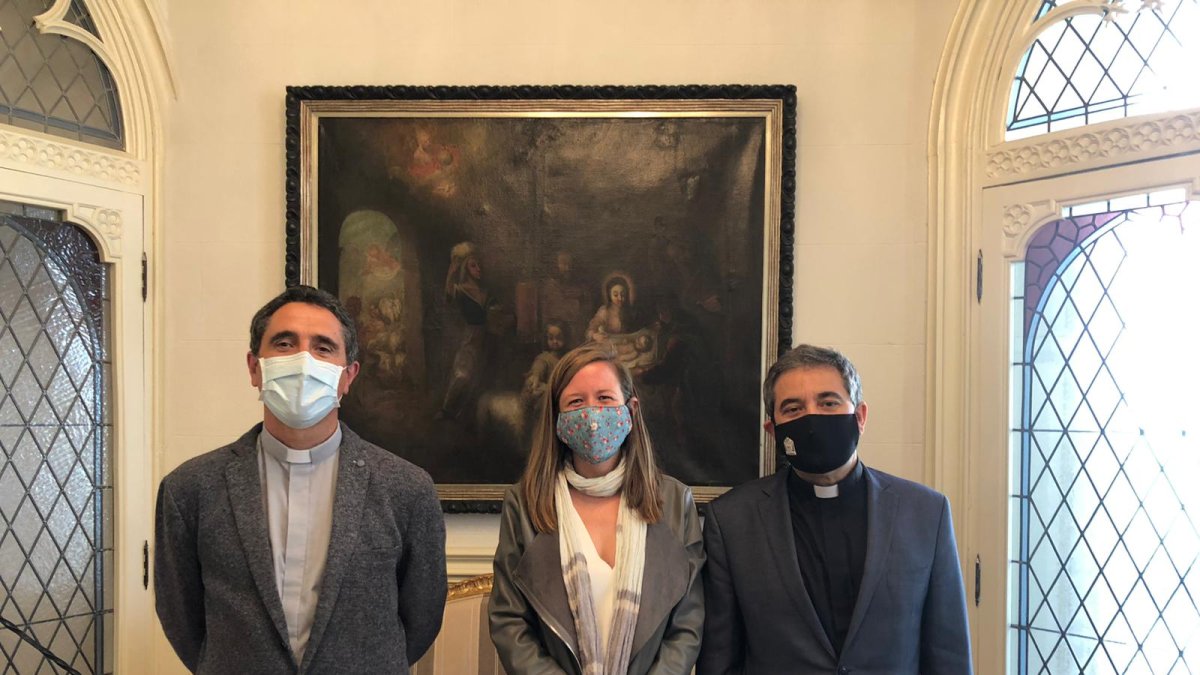 Marta Solano,  José Antonio Antón y Fernando García Cadiñanos. ECB