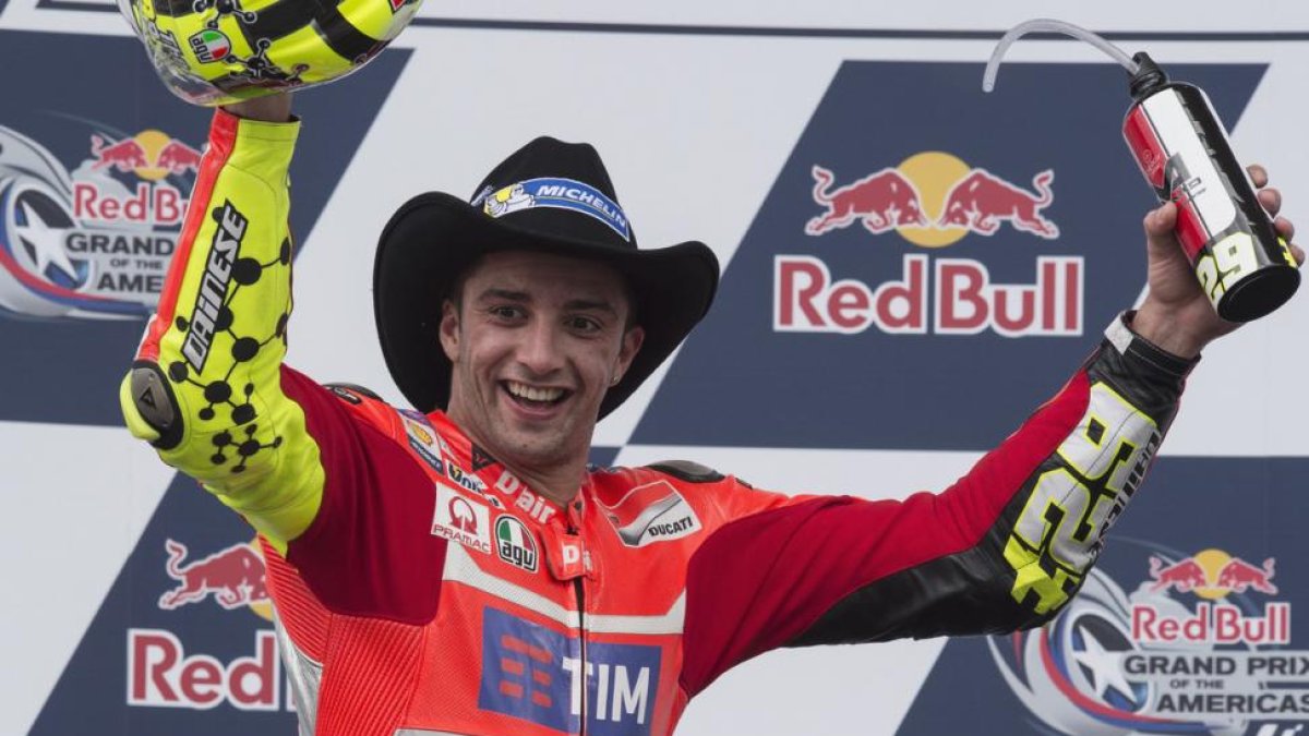 Andrea Iannone, celebrando el resultado cosechado en Austin-MIRCO LAZZARI