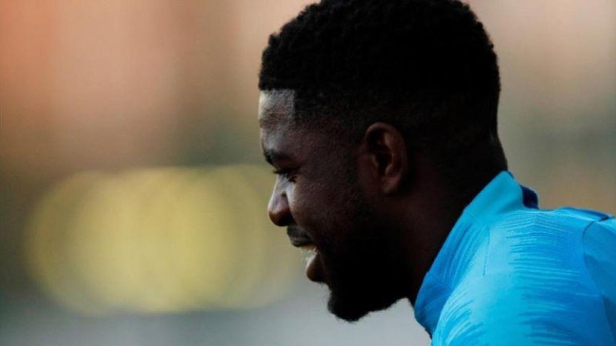 Samuel Umtiti, en una reciente sesión de entrenamiento.-EFE / ALEJANDRO GARCÍA