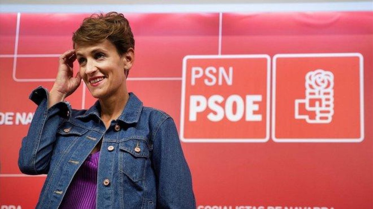 La candidata socialista a presidir Navarra, María Chivite, el pasado 2 de julio, en Pamplona.-EFE / VILLAR LÓPEZ